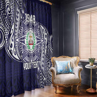 Personalised Tonga Sia'atoutai Theological College Window Curtain Since 1948 Special Kupesi Pattern LT9 - Polynesian Pride