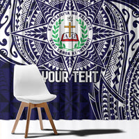 Personalised Tonga Sia'atoutai Theological College Window Curtain Since 1948 Special Kupesi Pattern LT9 - Polynesian Pride