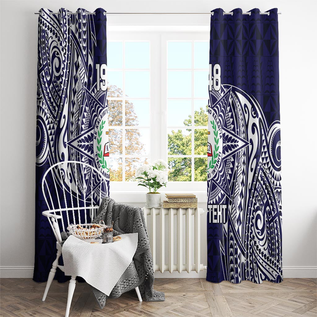 Personalised Tonga Sia'atoutai Theological College Window Curtain Since 1948 Special Kupesi Pattern LT9 - Polynesian Pride