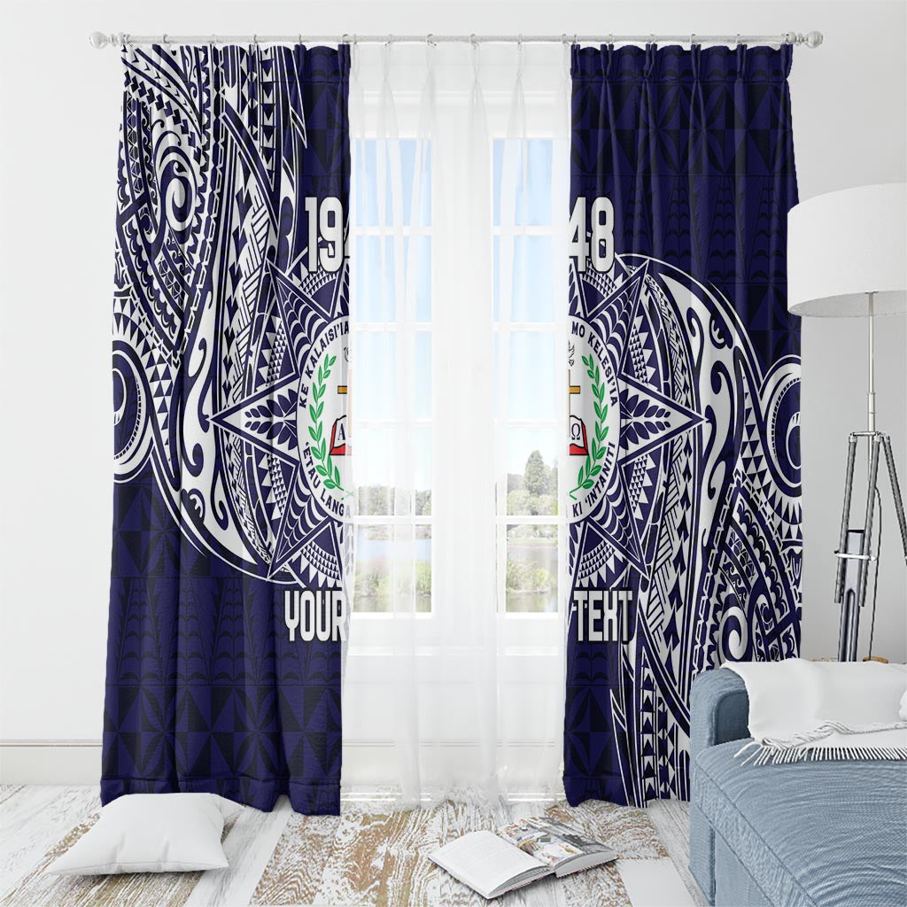 Personalised Tonga Sia'atoutai Theological College Window Curtain Since 1948 Special Kupesi Pattern LT9 - Polynesian Pride