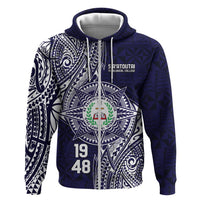 Personalised Tonga Sia'atoutai Theological College Zip Hoodie Since 1948 Special Kupesi Pattern LT9 Zip Hoodie Navy - Polynesian Pride
