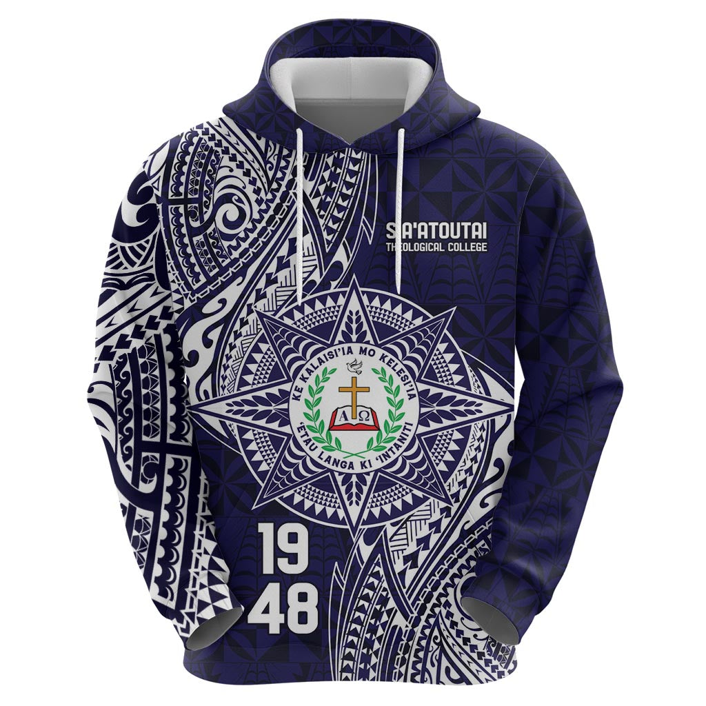 Personalised Tonga Sia'atoutai Theological College Zip Hoodie Since 1948 Special Kupesi Pattern LT9 - Polynesian Pride