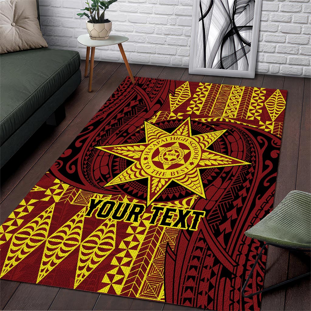 Personalised Tonga Haapai High School Area Rug Special Kupesi Pattern LT9 Gold - Polynesian Pride