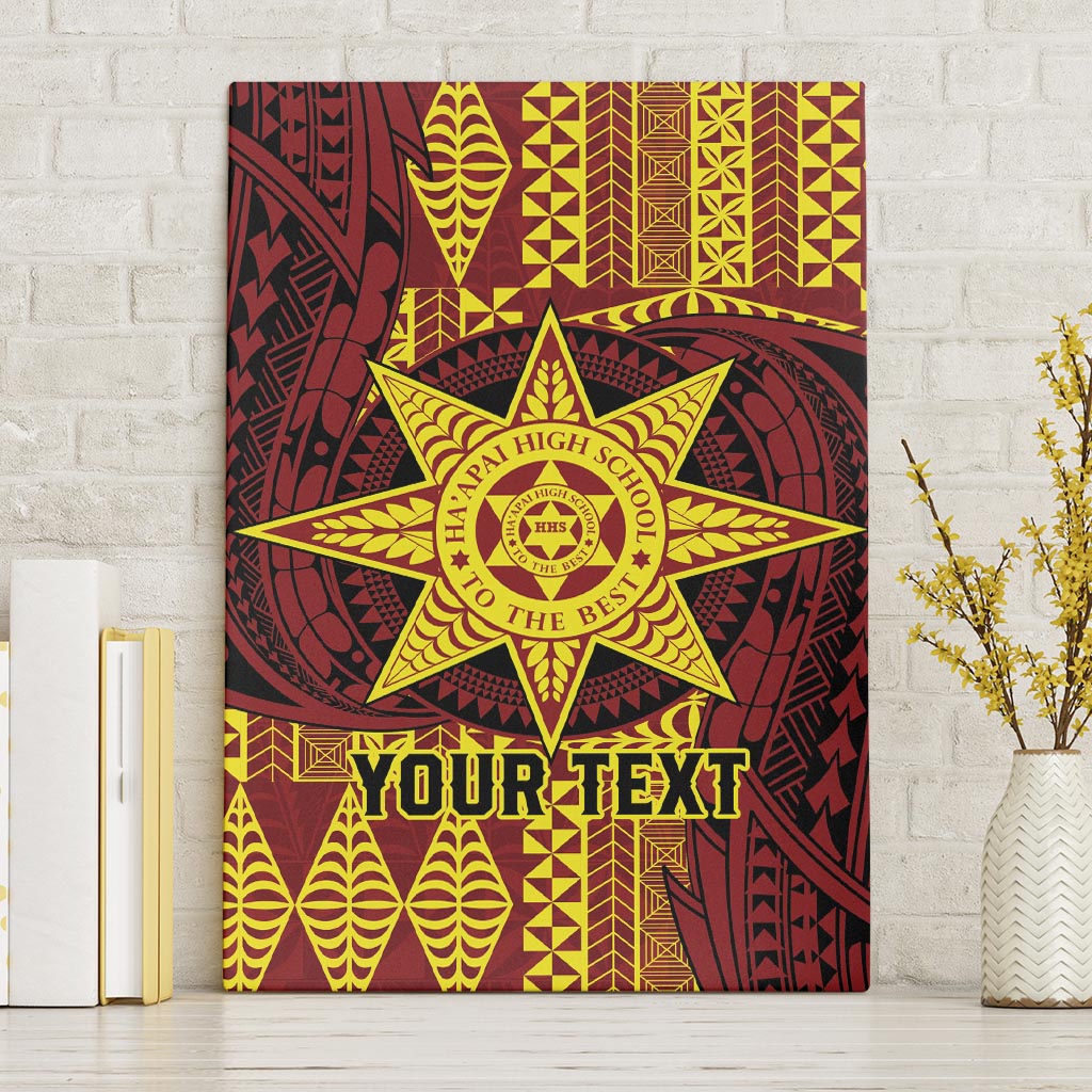 Personalised Tonga Haapai High School Canvas Wall Art Special Kupesi Pattern