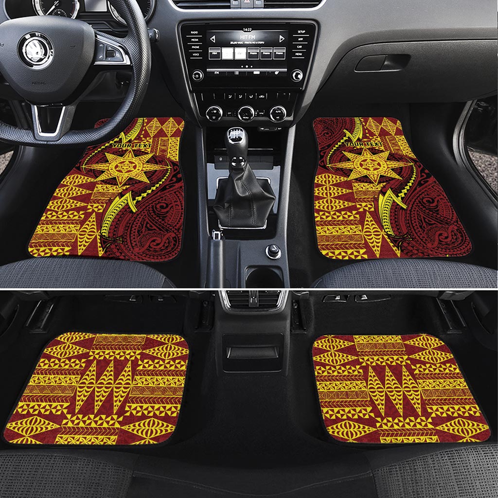 Personalised Tonga Haapai High School Car Mats Special Kupesi Pattern LT9 Set 4pcs Gold - Polynesian Pride