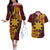 Personalised Tonga Haapai High School Couples Matching Off The Shoulder Long Sleeve Dress and Hawaiian Shirt Special Kupesi Pattern