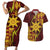 Personalised Tonga Haapai High School Couples Matching Short Sleeve Bodycon Dress and Hawaiian Shirt Special Kupesi Pattern