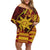 Personalised Tonga Haapai High School Family Matching Off Shoulder Short Dress and Hawaiian Shirt Special Kupesi Pattern