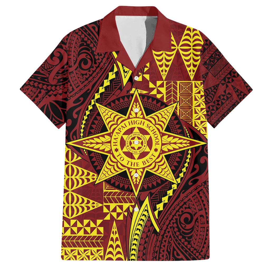 Personalised Tonga Haapai High School Hawaiian Shirt Special Kupesi Pattern LT9 Gold - Polynesian Pride