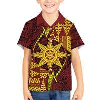 Personalised Tonga Haapai High School Kid Hawaiian Shirt Special Kupesi Pattern LT9 Kid Gold - Polynesian Pride