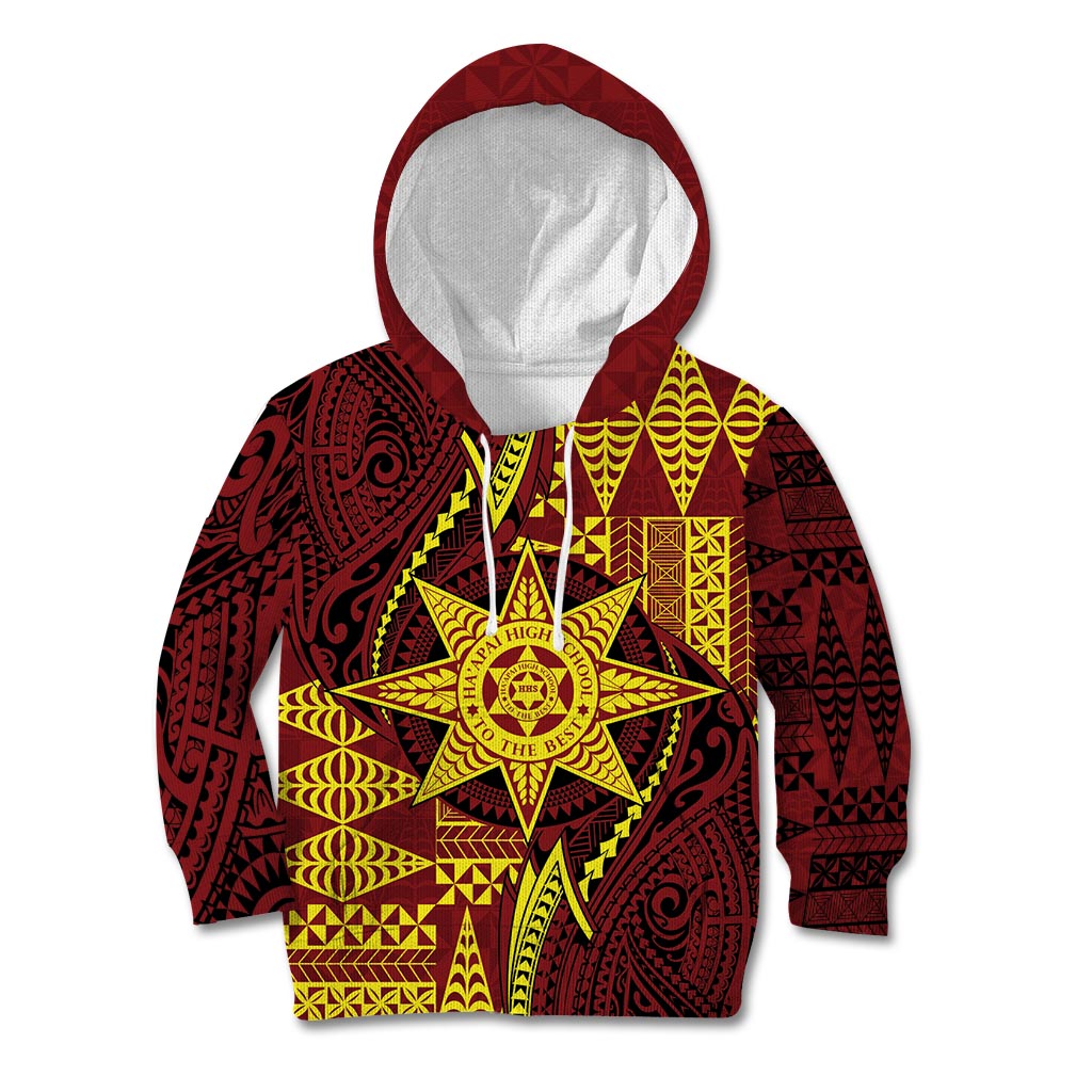 Personalised Tonga Haapai High School Kid Hoodie Special Kupesi Pattern