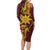 Personalised Tonga Haapai High School Long Sleeve Bodycon Dress Special Kupesi Pattern