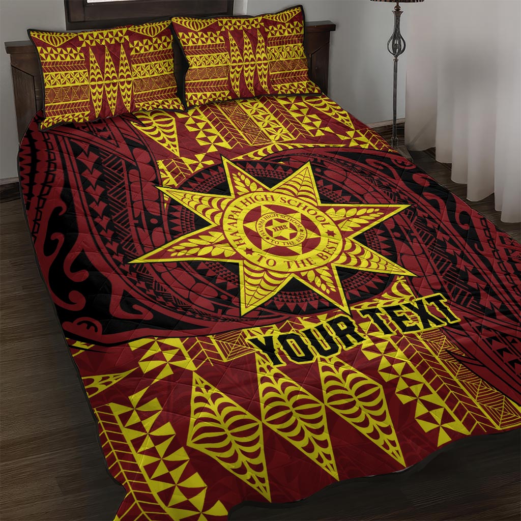 Personalised Tonga Haapai High School Quilt Bed Set Special Kupesi Pattern LT9 Gold - Polynesian Pride
