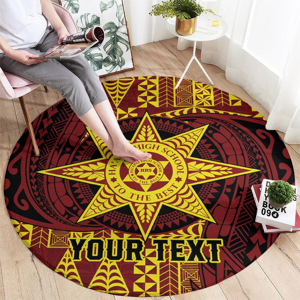 Personalised Tonga Haapai High School Round Carpet Special Kupesi Pattern LT9 - Polynesian Pride