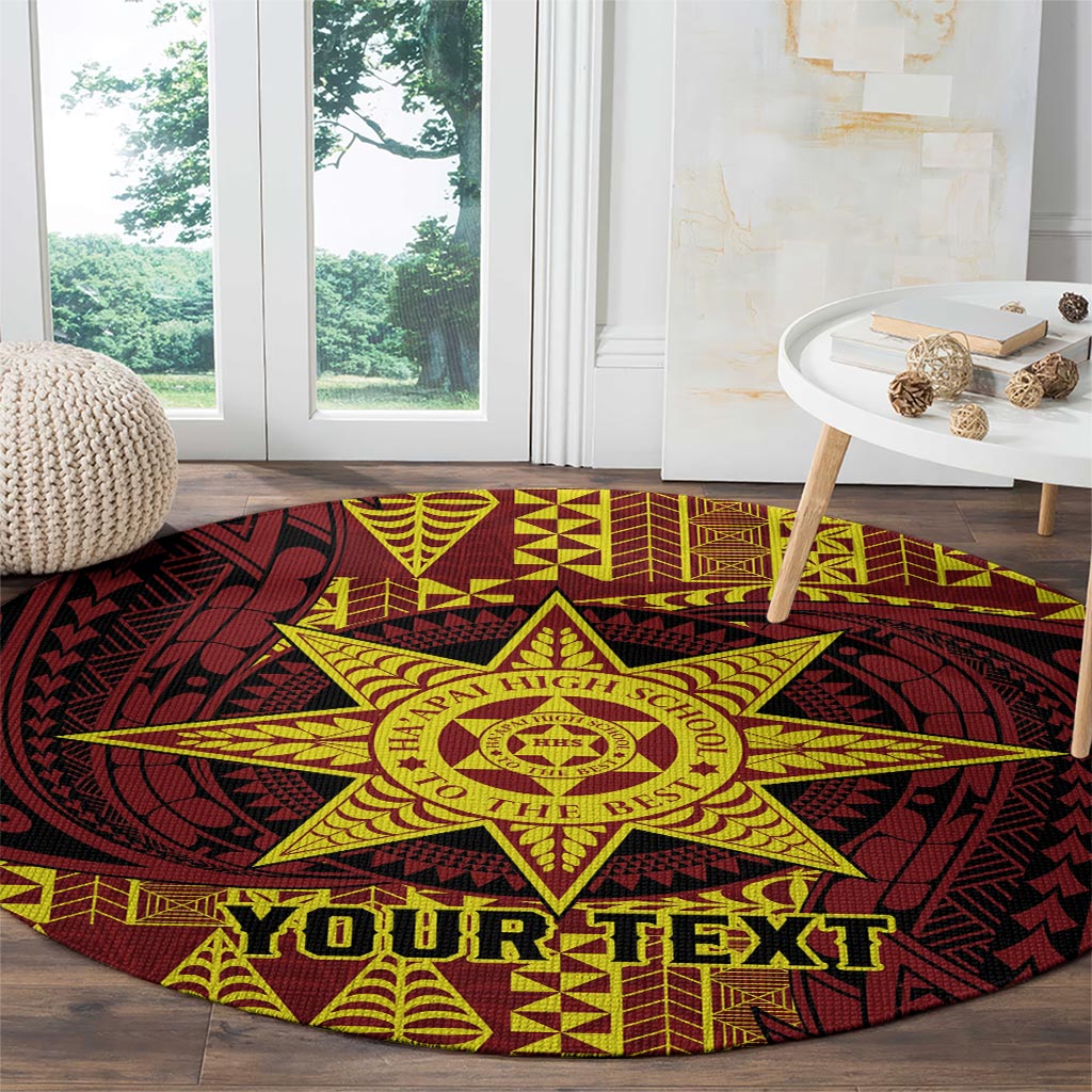 Personalised Tonga Haapai High School Round Carpet Special Kupesi Pattern LT9 - Polynesian Pride
