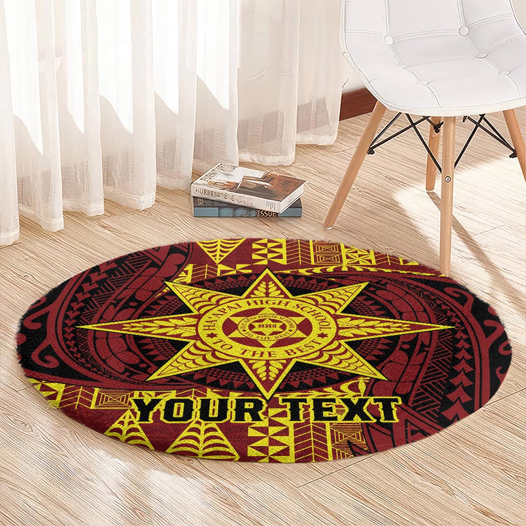 Personalised Tonga Haapai High School Round Carpet Special Kupesi Pattern LT9 - Polynesian Pride