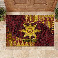Personalised Tonga Haapai High School Rubber Doormat Special Kupesi Pattern LT9 Gold - Polynesian Pride