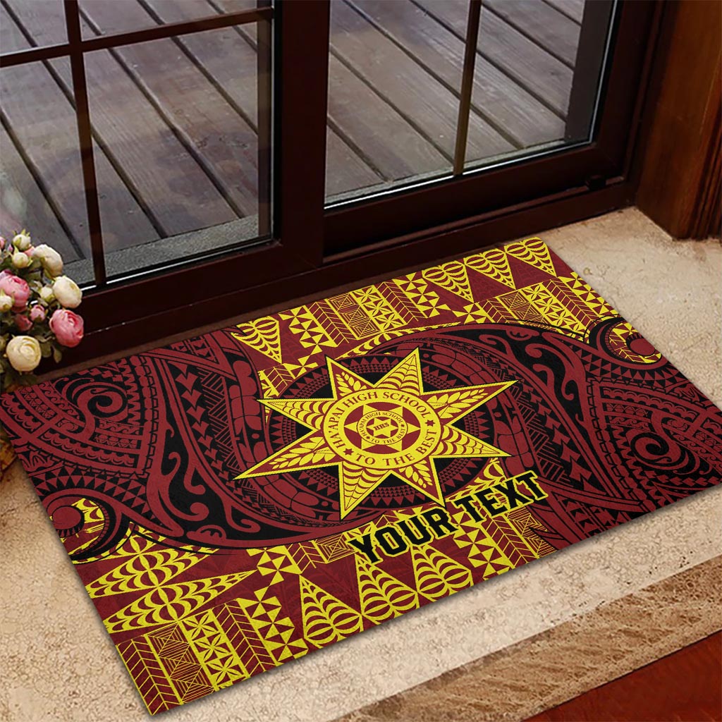 Personalised Tonga Haapai High School Rubber Doormat Special Kupesi Pattern LT9 - Polynesian Pride