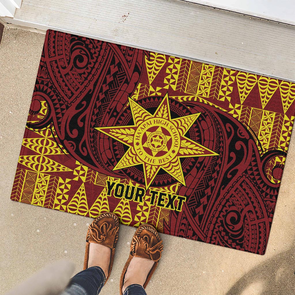 Personalised Tonga Haapai High School Rubber Doormat Special Kupesi Pattern LT9 - Polynesian Pride