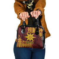 Personalised Tonga Haapai High School Shoulder Handbag Special Kupesi Pattern LT9 One Size Gold - Polynesian Pride
