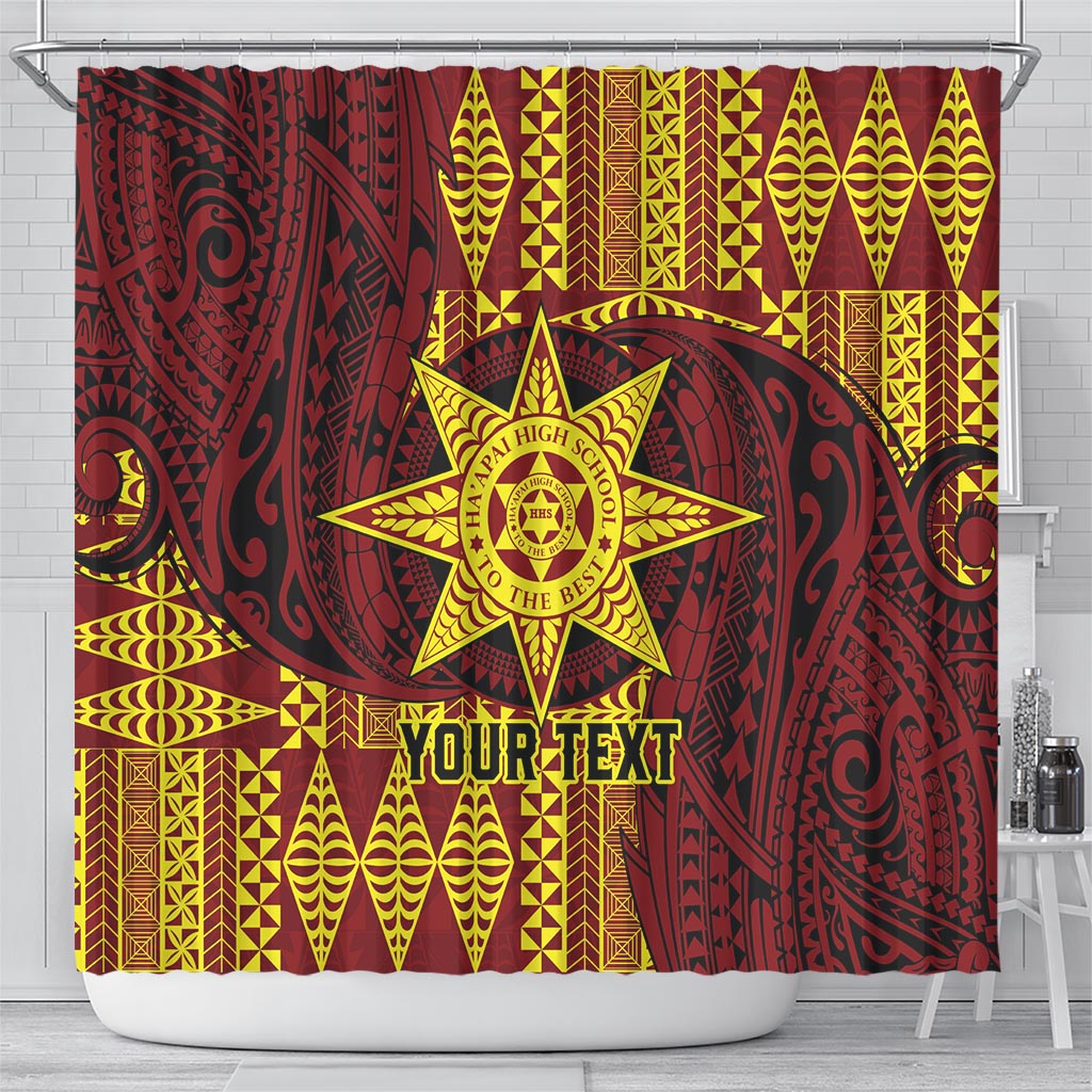 Personalised Tonga Haapai High School Shower Curtain Special Kupesi Pattern LT9 - Polynesian Pride