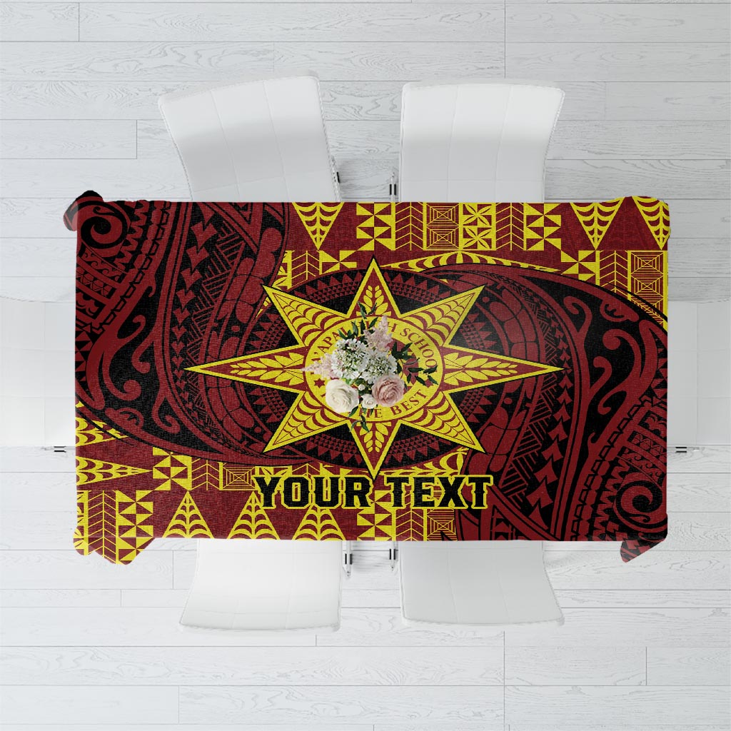 Personalised Tonga Haapai High School Tablecloth Special Kupesi Pattern LT9 Gold - Polynesian Pride