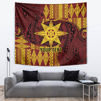 Personalised Tonga Haapai High School Tapestry Special Kupesi Pattern LT9 Gold - Polynesian Pride