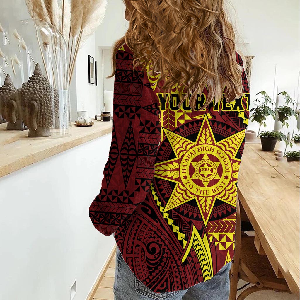 Personalised Tonga Haapai High School Women Casual Shirt Special Kupesi Pattern LT9 - Polynesian Pride