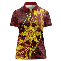 Personalised Tonga Haapai High School Women Polo Shirt Special Kupesi Pattern LT9 Female Gold - Polynesian Pride