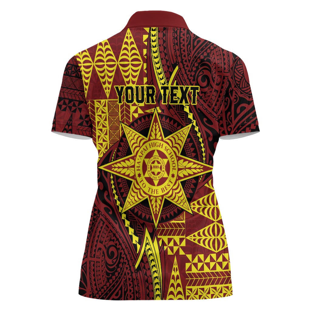 Personalised Tonga Haapai High School Women Polo Shirt Special Kupesi Pattern LT9 - Polynesian Pride