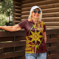 Personalised Tonga Haapai High School Women Polo Shirt Special Kupesi Pattern LT9 - Polynesian Pride