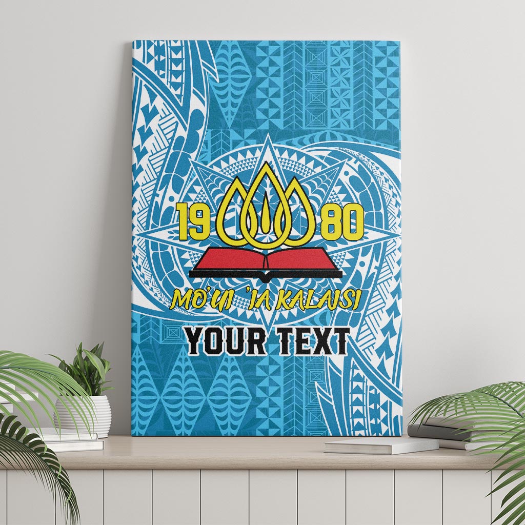 Personalised Tonga Lavengamalie College Canvas Wall Art Since 1980 Special Kupesi Pattern LT9 - Polynesian Pride