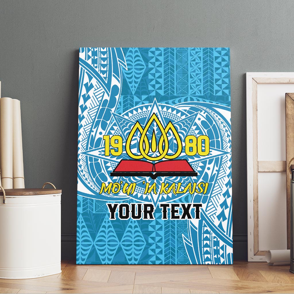 Personalised Tonga Lavengamalie College Canvas Wall Art Since 1980 Special Kupesi Pattern LT9 - Polynesian Pride