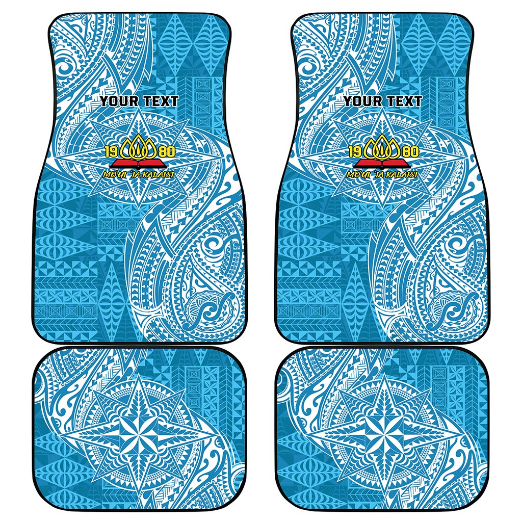 Personalised Tonga Lavengamalie College Car Mats Since 1980 Special Kupesi Pattern LT9 - Polynesian Pride