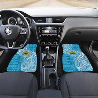 Personalised Tonga Lavengamalie College Car Mats Since 1980 Special Kupesi Pattern LT9 Set 2pcs - Front Blue - Polynesian Pride