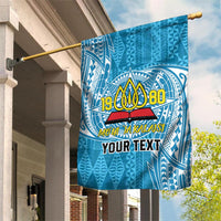 Personalised Tonga Lavengamalie College Garden Flag Since 1980 Special Kupesi Pattern LT9 House Flag Blue - Polynesian Pride