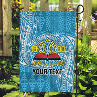 Personalised Tonga Lavengamalie College Garden Flag Since 1980 Special Kupesi Pattern LT9 Garden Flag Blue - Polynesian Pride