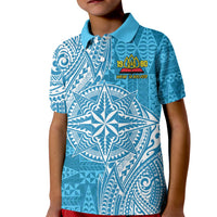 Personalised Tonga Lavengamalie College Kid Polo Shirt Since 1980 Special Kupesi Pattern LT9 Kid Blue - Polynesian Pride