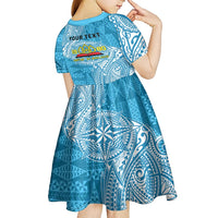Personalised Tonga Lavengamalie College Kid Short Sleeve Dress Since 1980 Special Kupesi Pattern LT9 - Polynesian Pride