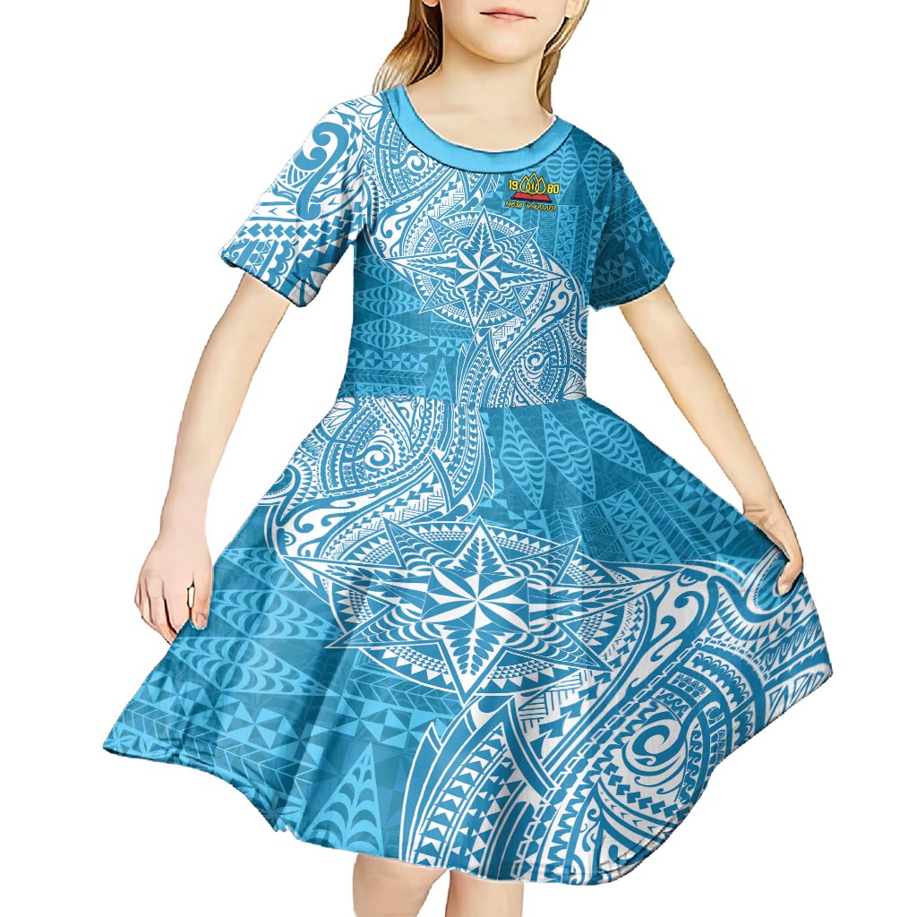 Personalised Tonga Lavengamalie College Kid Short Sleeve Dress Since 1980 Special Kupesi Pattern LT9 - Polynesian Pride