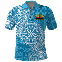 Personalised Tonga Lavengamalie College Polo Shirt Since 1980 Special Kupesi Pattern LT9 Blue - Polynesian Pride
