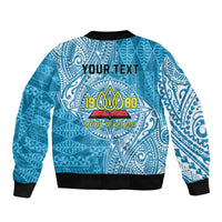Personalised Tonga Lavengamalie College Sleeve Zip Bomber Jacket Since 1980 Special Kupesi Pattern LT9 - Polynesian Pride