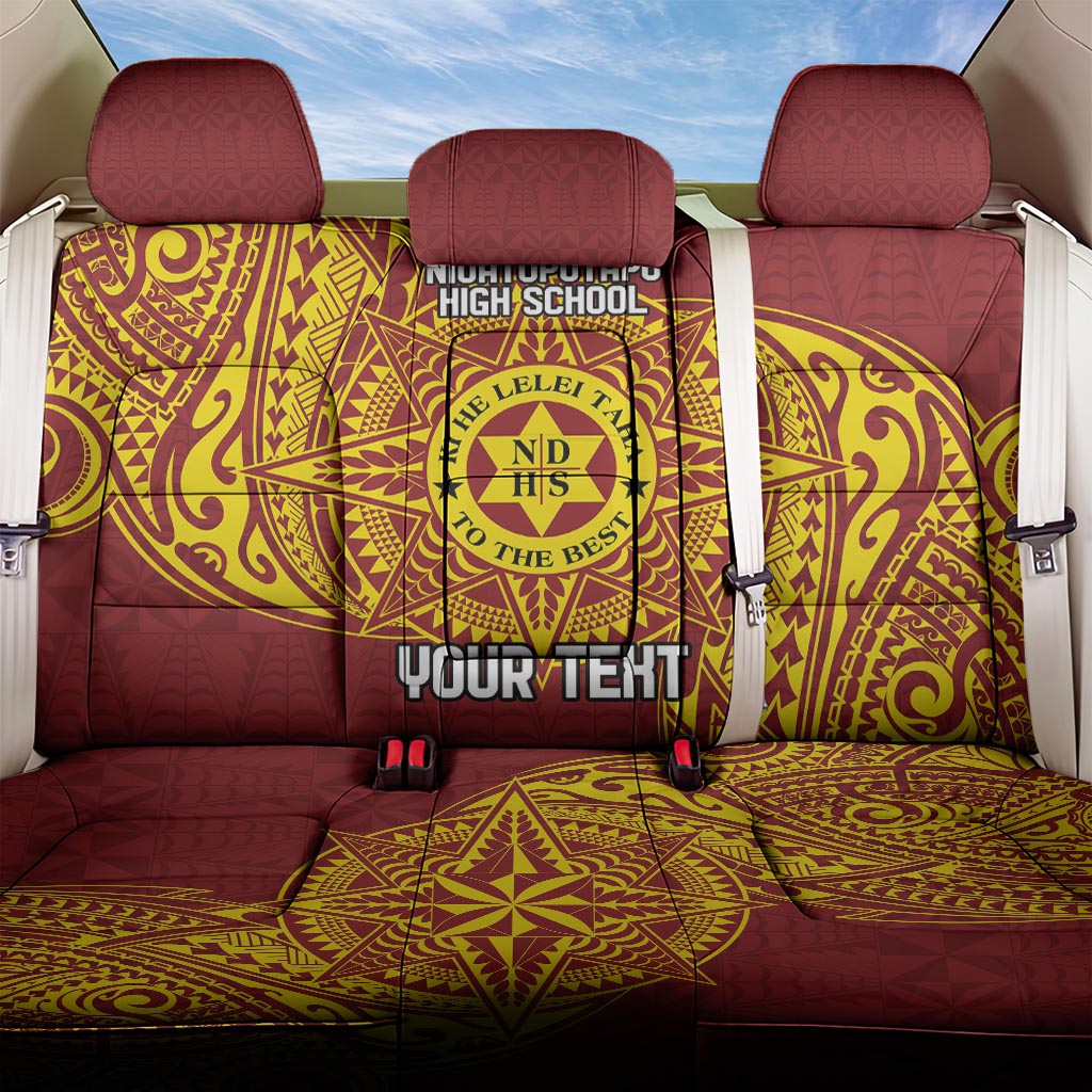 Personalised Tonga Niuatoputapu High School Back Car Seat Cover Special Kupesi Pattern LT9 One Size Gold - Polynesian Pride