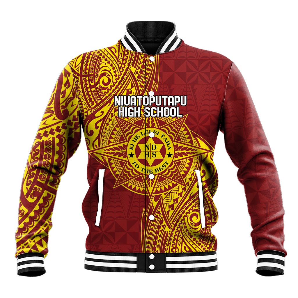 Personalised Tonga Niuatoputapu High School Baseball Jacket Special Kupesi Pattern LT9 Unisex Gold - Polynesian Pride