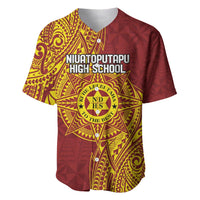 Personalised Tonga Niuatoputapu High School Baseball Jersey Special Kupesi Pattern LT9 Gold - Polynesian Pride