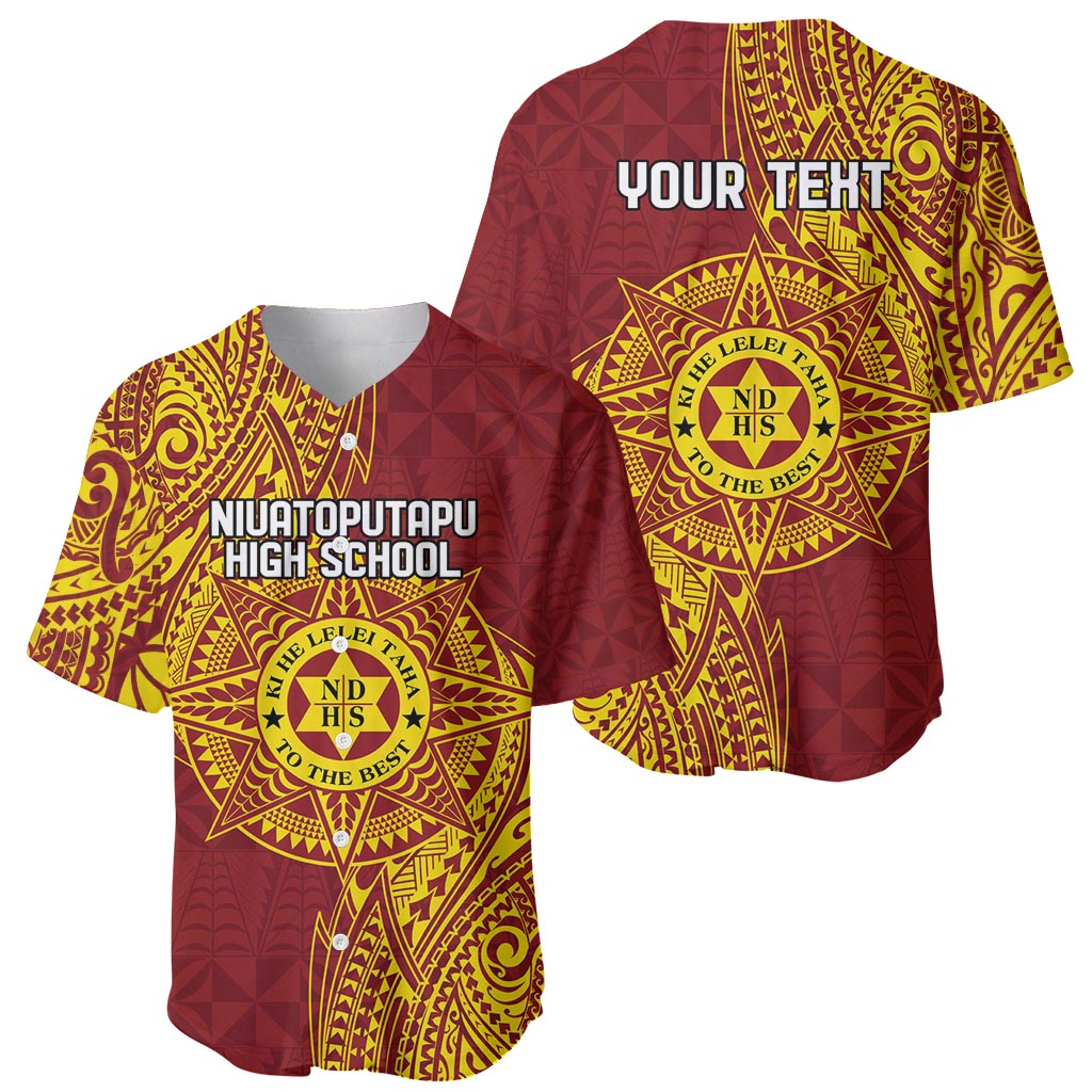 Personalised Tonga Niuatoputapu High School Baseball Jersey Special Kupesi Pattern LT9 - Polynesian Pride