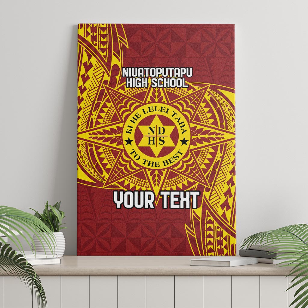 Personalised Tonga Niuatoputapu High School Canvas Wall Art Special Kupesi Pattern LT9 - Polynesian Pride