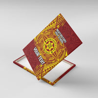 Personalised Tonga Niuatoputapu High School Canvas Wall Art Special Kupesi Pattern LT9 With Frame Gold - Polynesian Pride