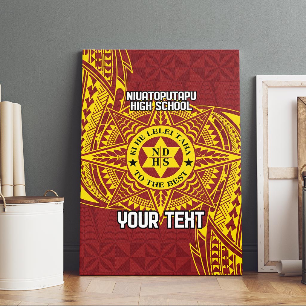 Personalised Tonga Niuatoputapu High School Canvas Wall Art Special Kupesi Pattern LT9 - Polynesian Pride