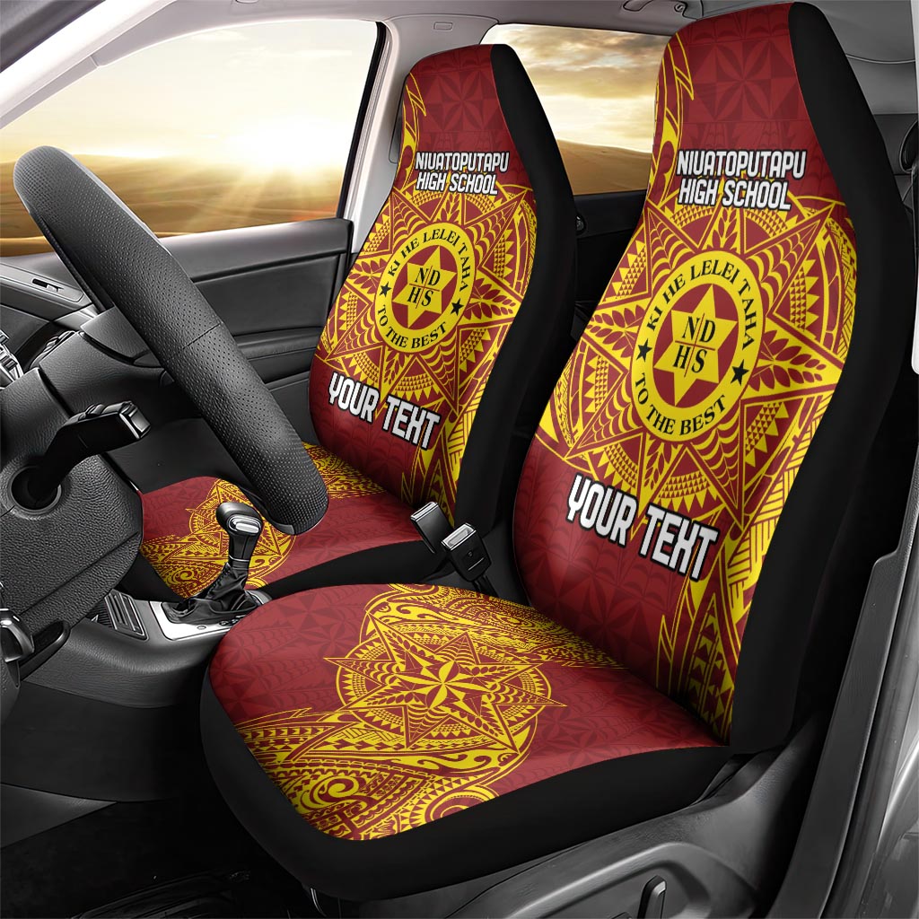 Personalised Tonga Niuatoputapu High School Car Seat Cover Special Kupesi Pattern LT9 - Polynesian Pride